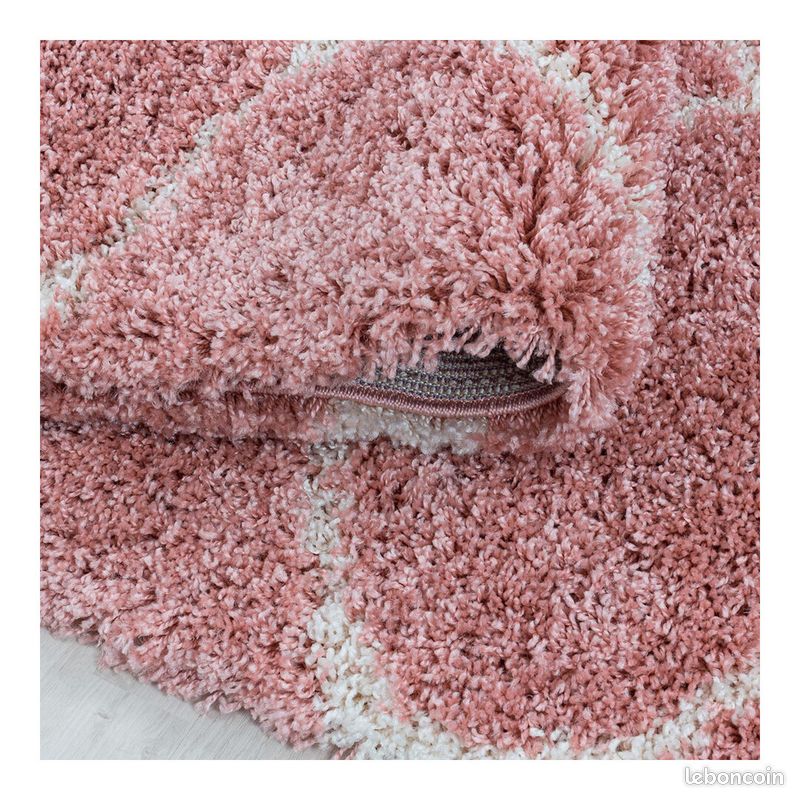 Tapis shaggy baroque rectangulaire Lokalt Rose 80x250 (image 5)