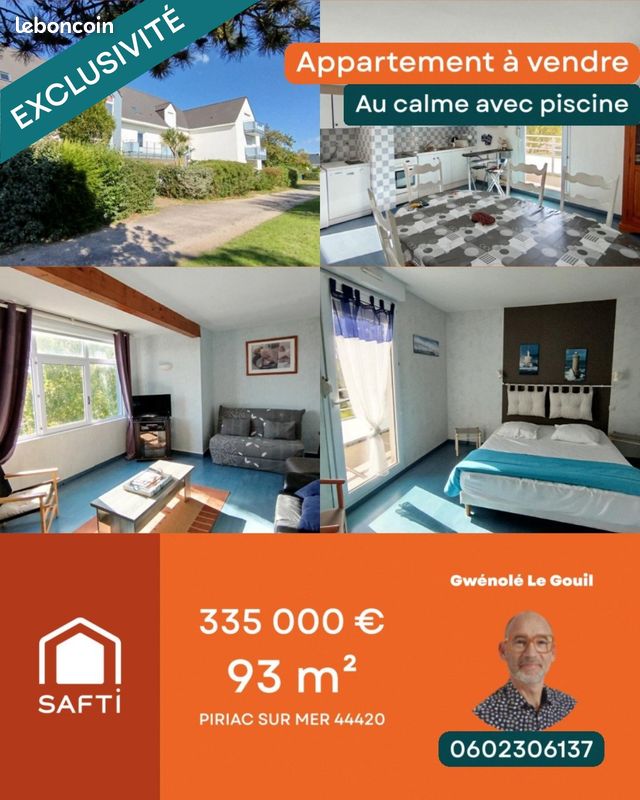 Appartement 4 pièces 93 m² · à Piriac-sur-Mer · 93 m² · 335 000 €