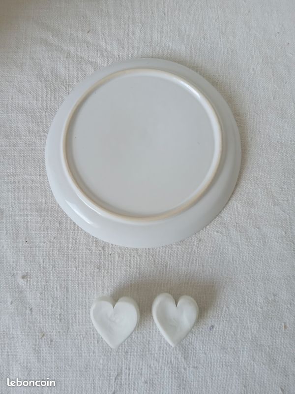 Ensemble de coeurs en ceramique blanche (image 3)