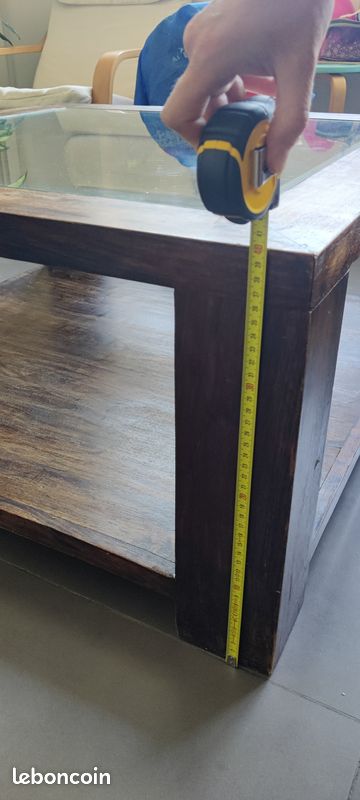 Table base en teck et verre (image 6)