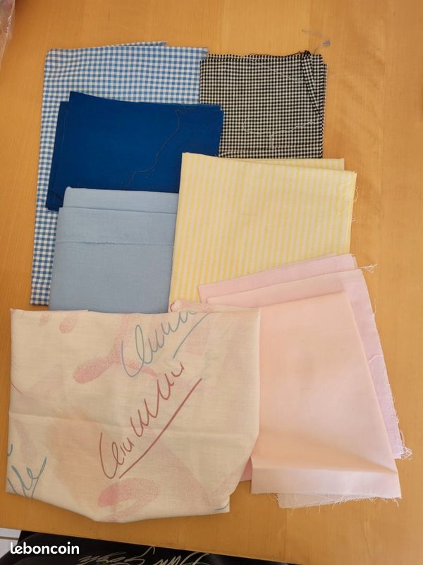 Lot De Coupons De Tissu Multicolores - Visose Et Lin, Motif Floral Pour Patchwork Et Couture
