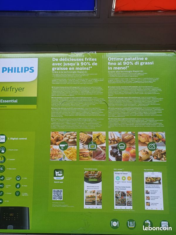 Friteuse a air chaud philips 6,2 l, xl hd9270 neuve (image 7)