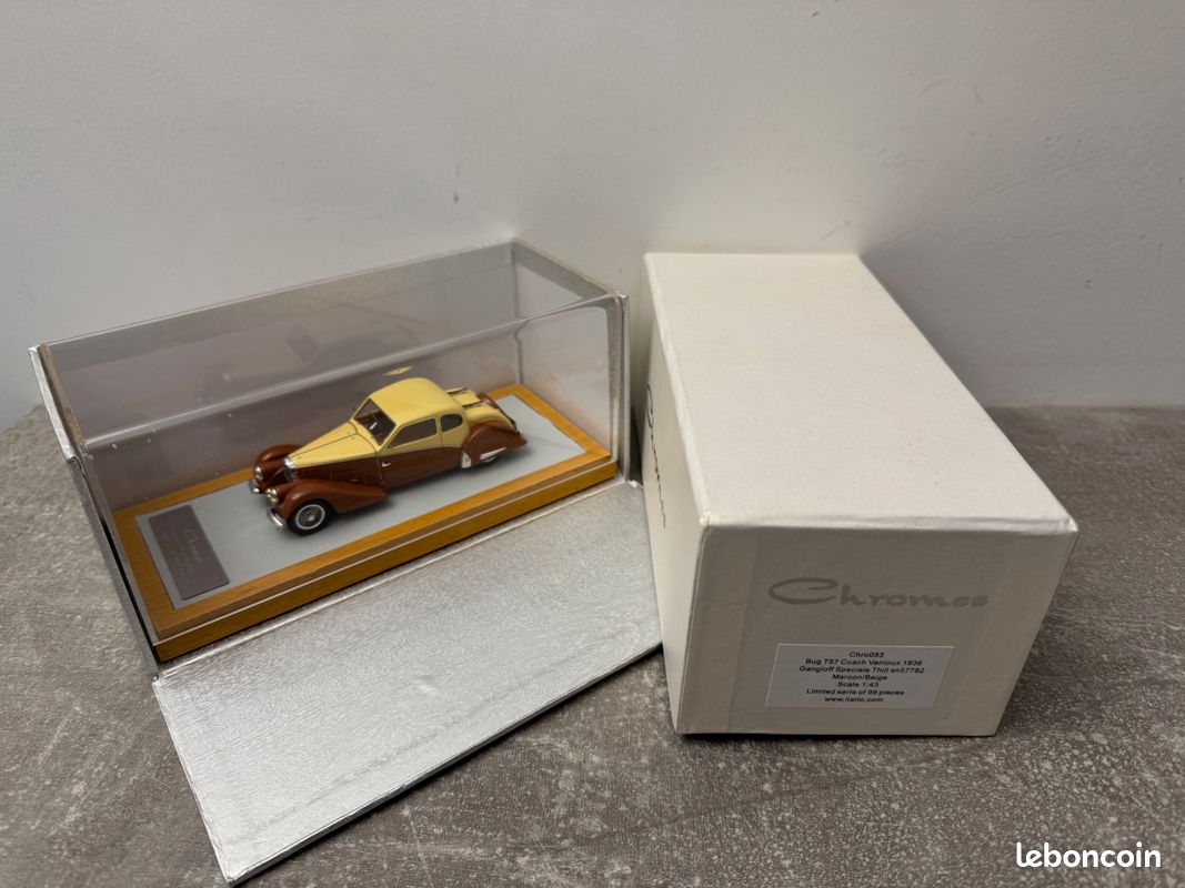 Maquette 1/43 Bugatti 57 S Cabriolet Gangloff - Kit VROOM MCM CHROMES LUXCAR - Neuf