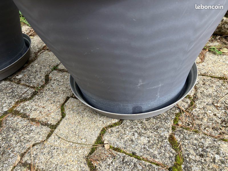Pot de fleurs grande taille gris lot de 2 (image 4)