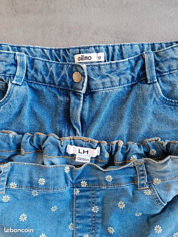 Lot De 2 Shorts Alphabet Pour Fille 4 Ans – Bleu Ciel Et Rose, Taille élastique Réglable (état Très Bon)