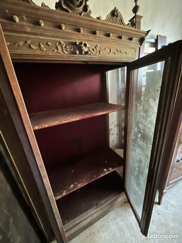 Meuble vitrine en bois XIXe (image 3)