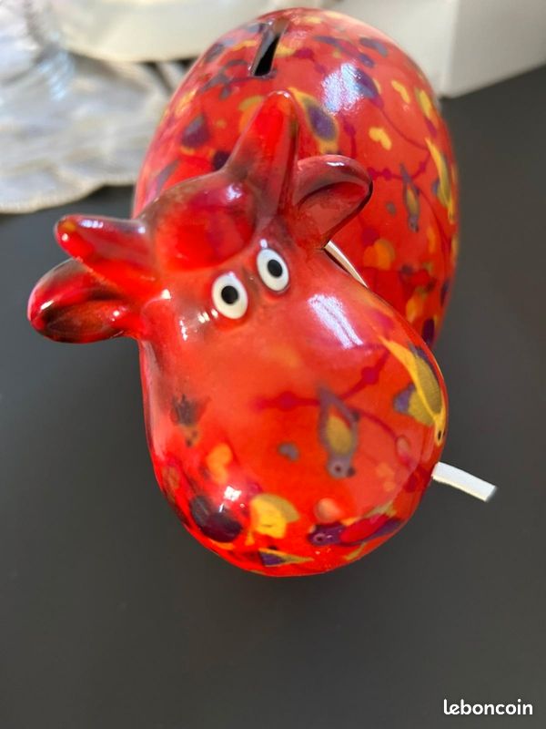 Tirelire céramique Pom Pidou modèle vache bella TBE (image 4)