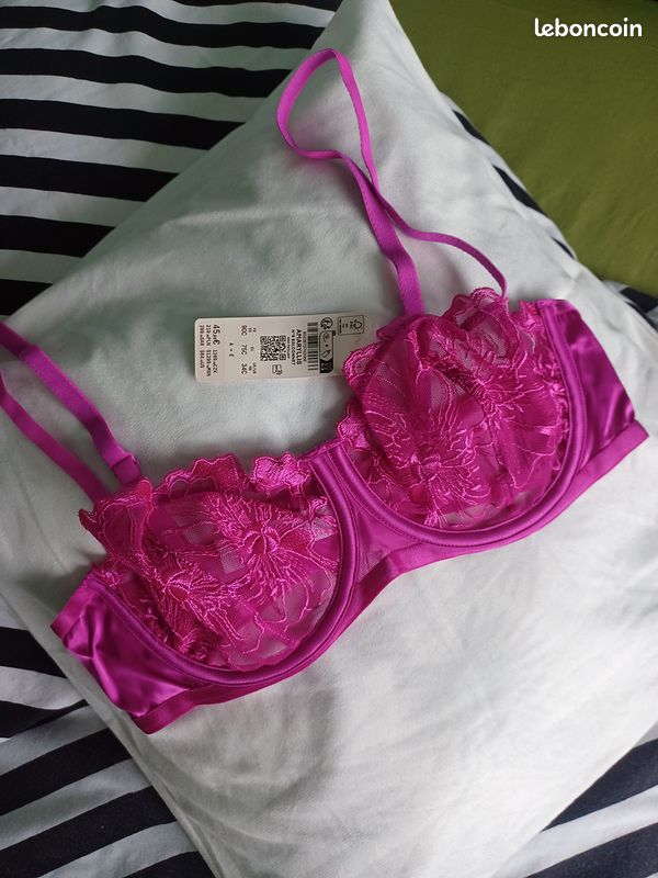 Ensemble Lingerie Valege 85B + String Rose - Taille S - Style Balconnet - Neuf Avec étiquettes