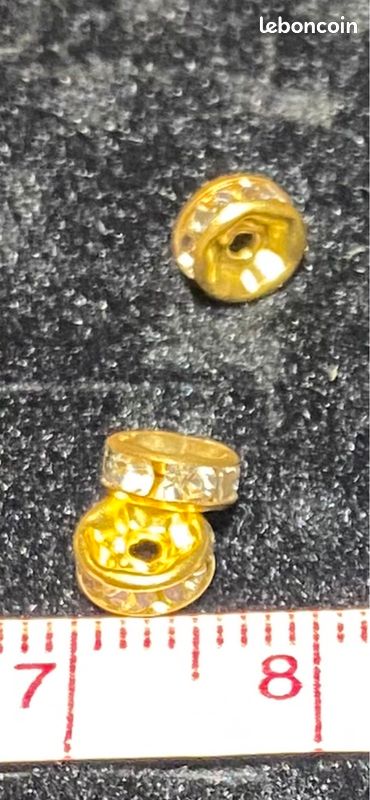 100 Perles intercalaires doré ou argenté avec strass (image 4)
