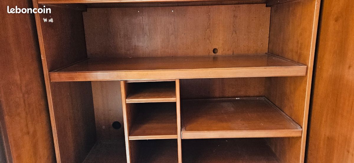 Grand meuble bureau / secrétaire en bois massif avec rangements (image 2)