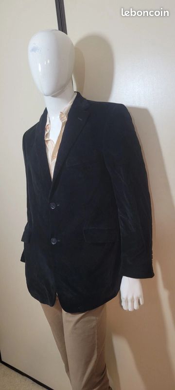Bruno Saint Hilaire Taille 50 Veste de costume noire homme velours