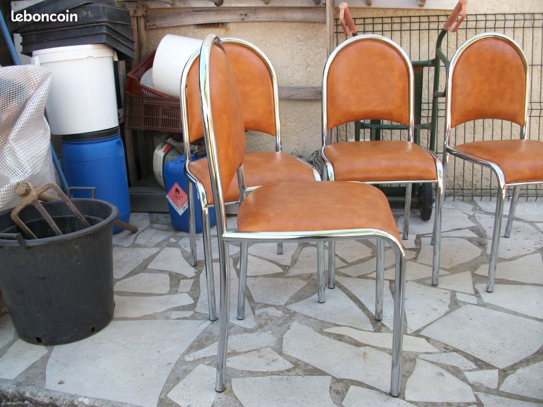 Lots de 4 chaises inox an 50 60 (image 3)
