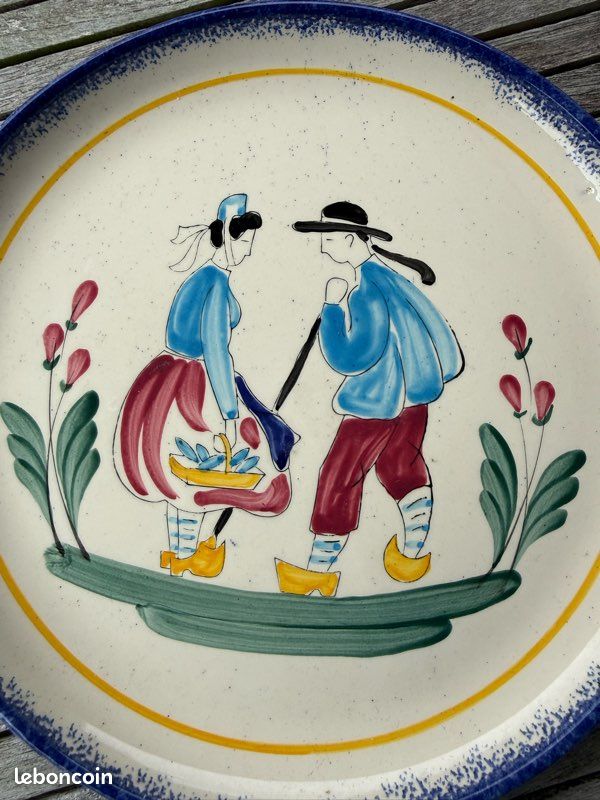 Assiette décorative bretonne, faïence Pornic (image 5)