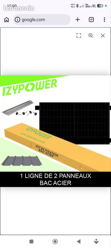 Fixation rails pour bac acier photovoltaïque pour 4 panneaux solaires (image 1)