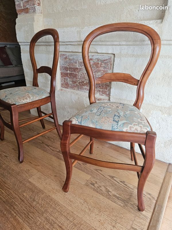 Vends 6 chaises rembourrées Style Louis Philippe en merisier massif TBE (image 6)