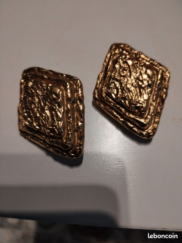 Boucles D'oreilles Clips Carven - Doré - Occasion Bon état - Signées