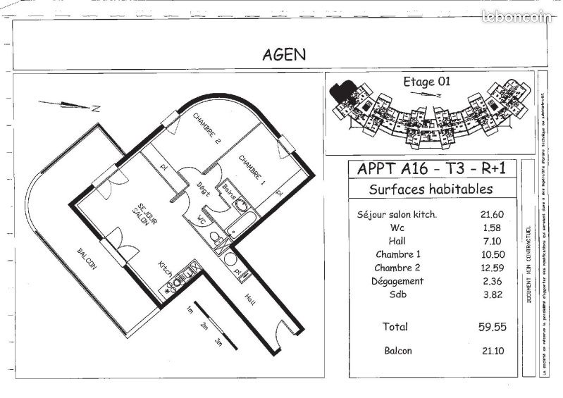 Appartement 3 pièces 59 m² (image 8)