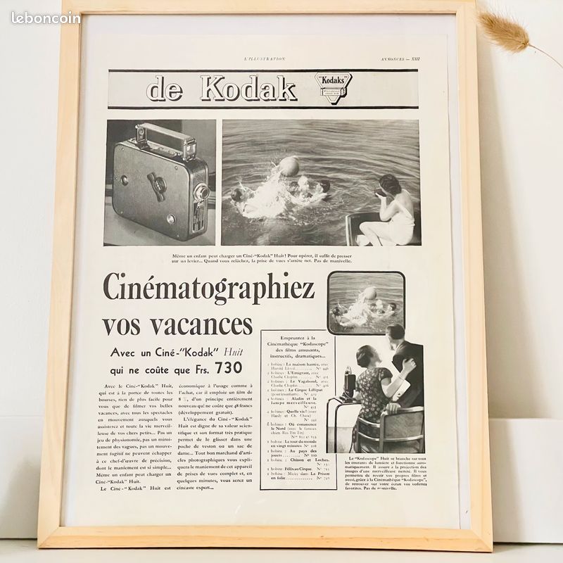 KODAK - Illustration - publicité - vintage de 1930 - 30X40cm (image 2)
