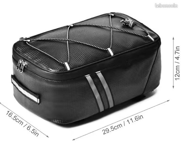 Sac de siège arrière de vélo, support de vélo vtt, sacoche de coffre, sac de voyage étanche de grande capacité avec housse de pluie (image 2)