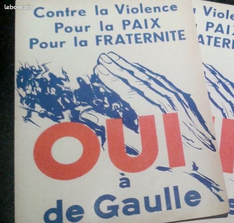 Affiche Originale 'Avec De Gaulle Pour La France' 1967 (Mai 68) - 59x79cm - Rare