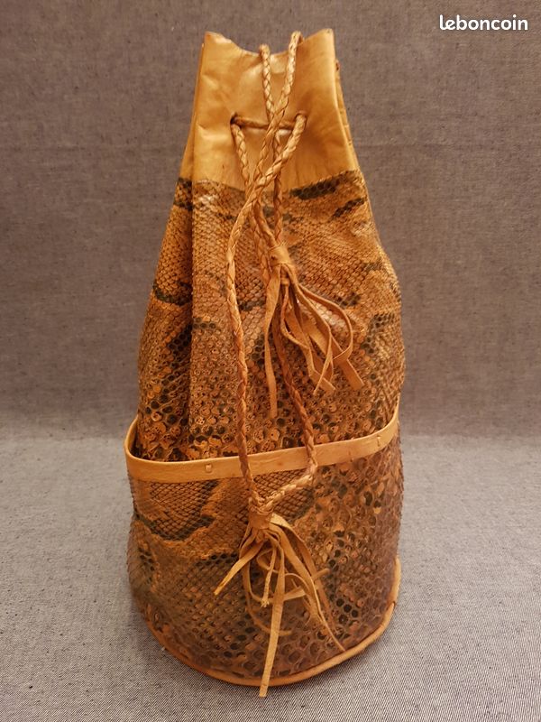 Sac à Dos effet Peau de Serpent Python Nor Blanc Rouge | Peau de