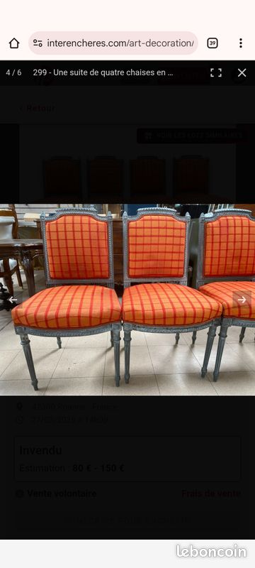 Suite de 4 chaises style louis xvi (image 2)