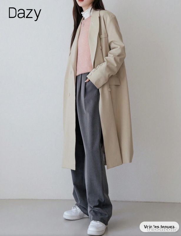 Blazer à bouton col à revers (image 7)