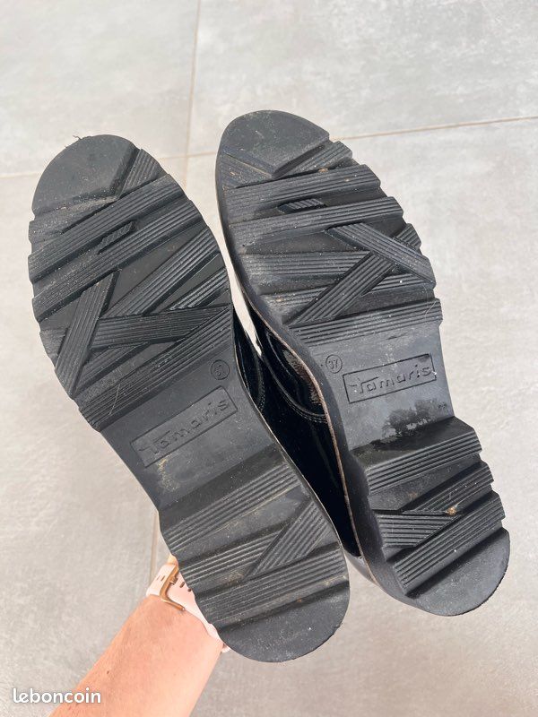 Chaussures à lacets Tamaris noires brillantes - Derby - 37 (image 4)