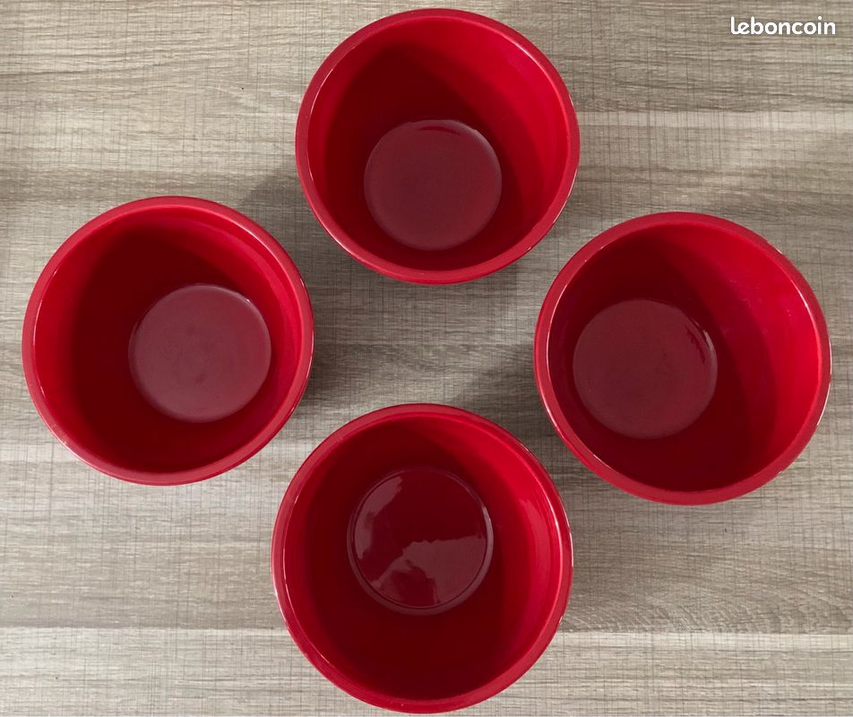 4 grands bols rouges - pots de fleur - décoration noël (image 2)