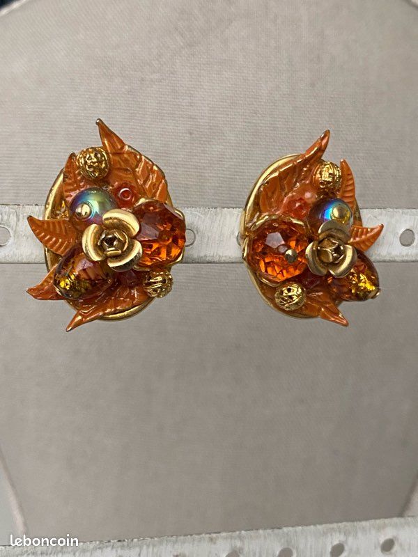 Boucles D'oreilles Vintage Clips - Imposantes - Occasion