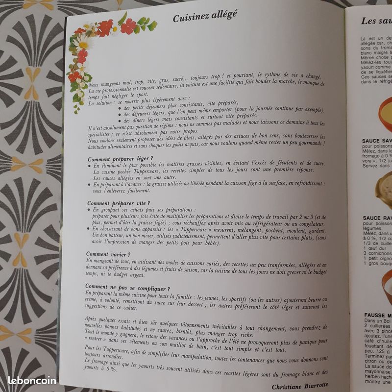 Livre La Cuisine Légère TUPPERWARE (image 2)
