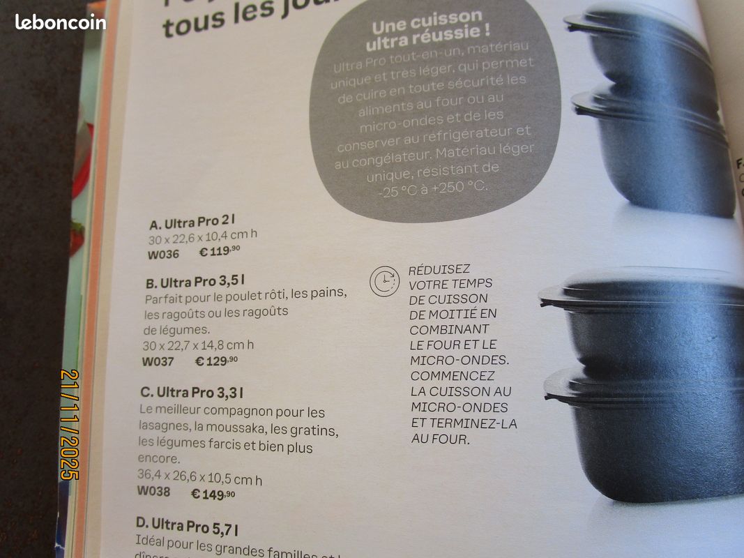 tupperware plancha grill ultra pro 2l / 3,5L avec brochure recettes
