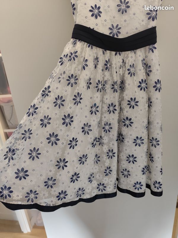 Robe Tunique TU - Turquoise Noir Et Blanc, Imprimé Floral Audacieux Et étoiles - Taille 10 - État Impeccable