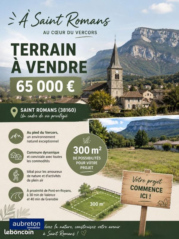 Terrain 300 m² ST ROMANS · à Saint-Romans · 65 000 €