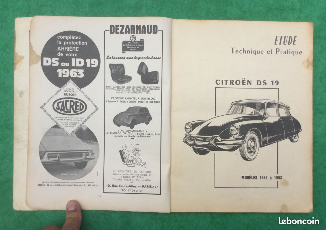 Revue Technique Automobile Citroën DS19 1957 - 2ème Partie - Occasion Bon état