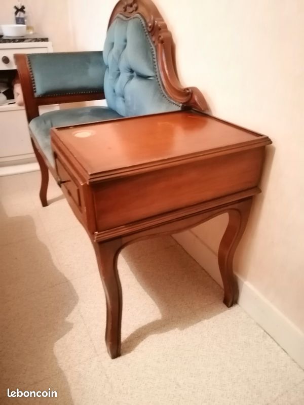 Meuble fauteuil, banquette vintage en bois ancien (image 3)