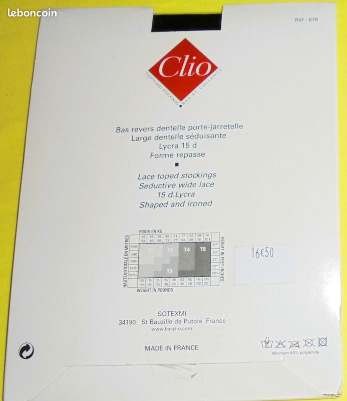 Bas «Clio» nylon-lycra, pour porte-jarretelles, Taille 3, vintage, rétro, luxe (image 4)