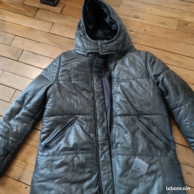 Manteau doudoune cuir kaki femme oakwood L (image 6)
