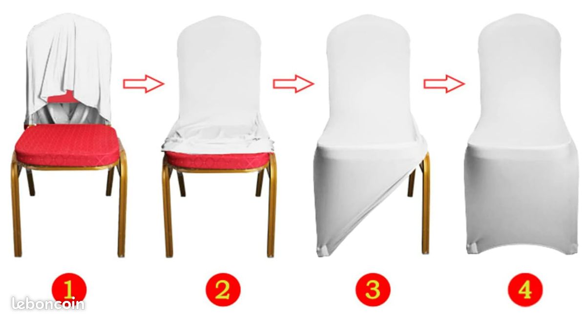 Housses de chaises blanche en lycra extensible (image 3)