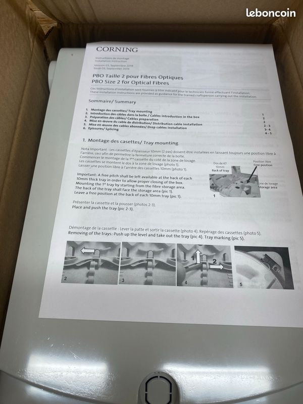 Boîtier fibre optique Corning PBO S2 avec 12 cassettes – 981293 – Neuf (image 3)