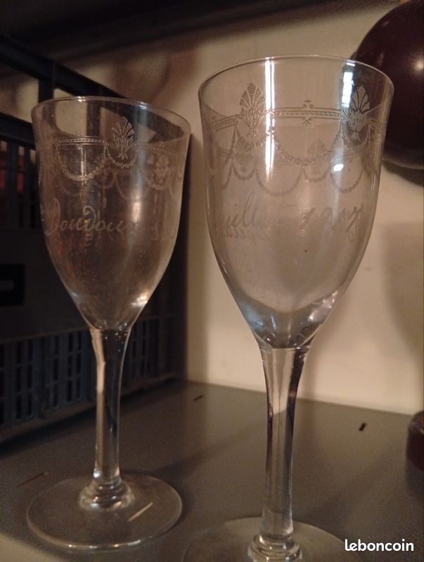 Lot 2 très ancien verre mariage 1917 (image 1)