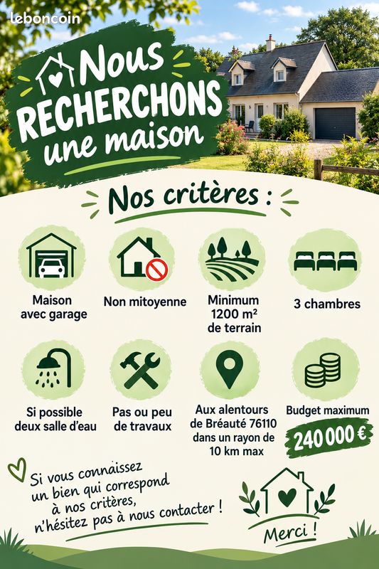 Maison 4 pièces 90 m² · à Bréauté · 90 m² · 240 000 €