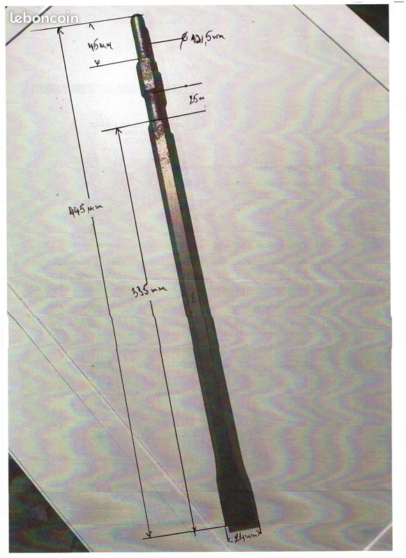 Burin plat L445mm pour marteau burineur Makita (image 2)
