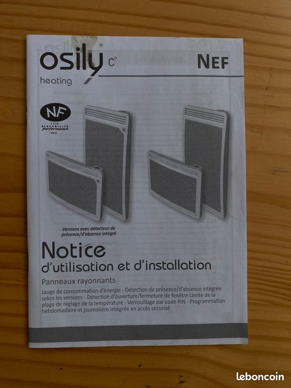 1 x Panneaux rayonnant OSILY programmable de 1 500 W (image 1)