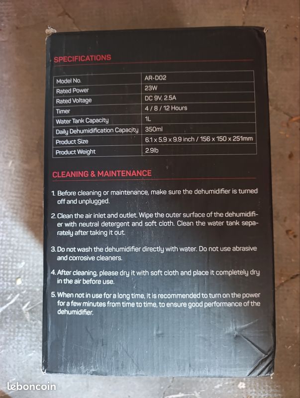 Mini Déshumidificateur d'air Dr.Prepare (1L) – État quasi neuf (image 6)