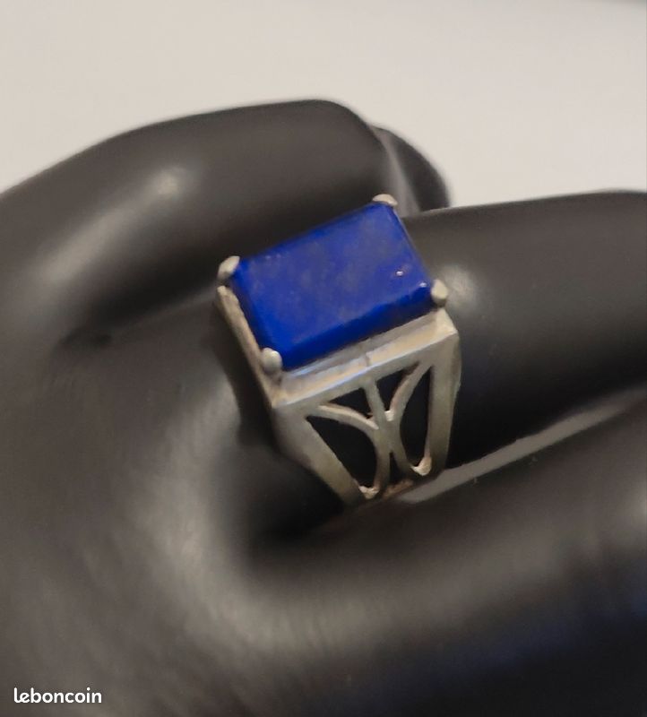 4 ct bague argent LAPIS LAZULLI+ certificat d'authenticité (image 7)