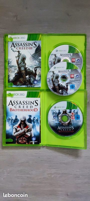 3 Jeux Xbox 360 Assassin’s Creed – Bon état – Plateau Et Notice Inclus