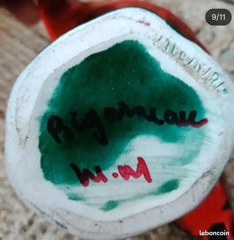 Lampe veilleuse coquillage Vallauris signée Bigorneau céramique vintage décor marin (image 8)