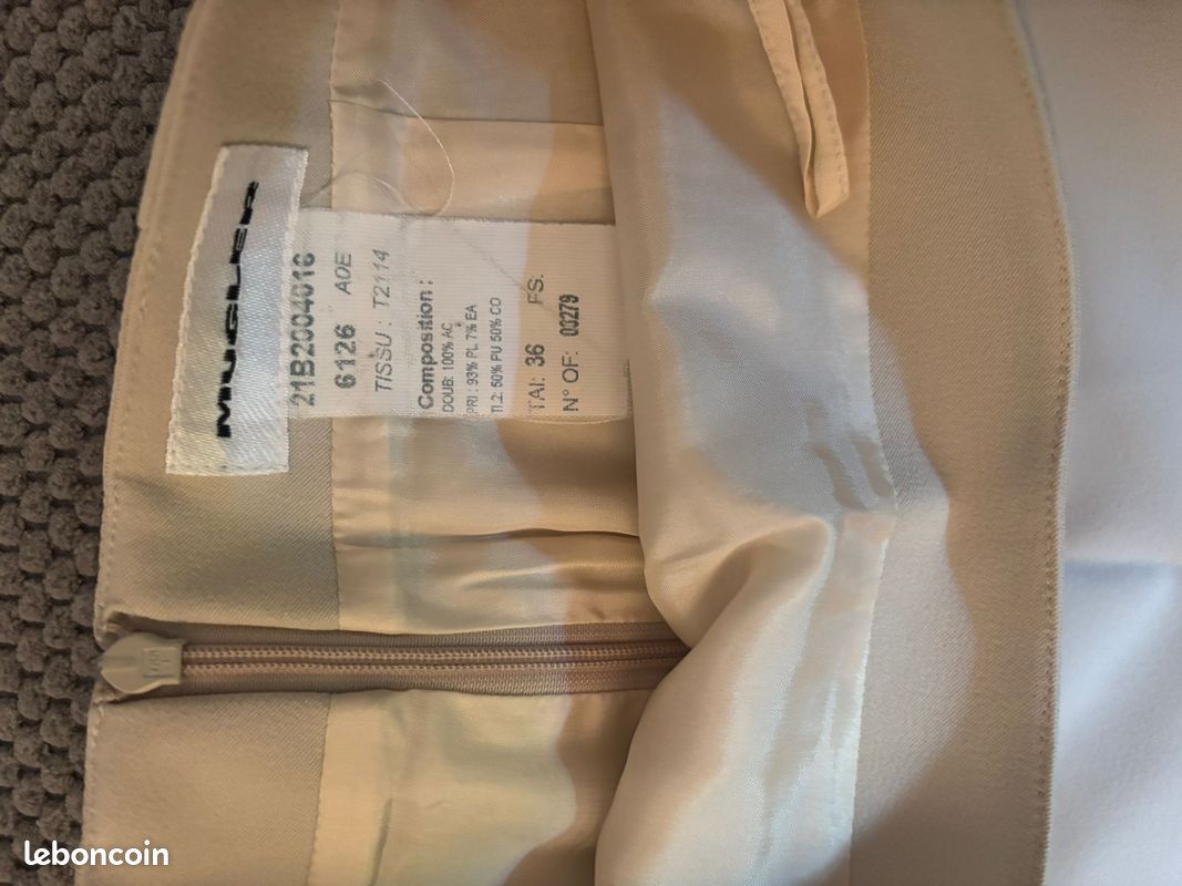 Jupe Mugler, Blanc cassé, Taille 36 (image 2)