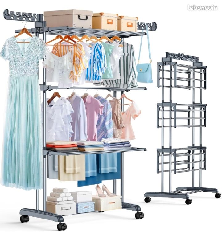 Étendoir Linge Intérieur, Séchoir à Linge Pliable Sèche-Linge Pliable à